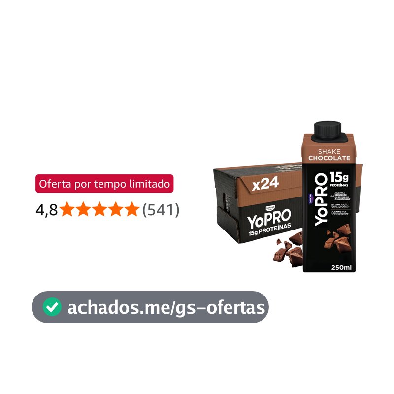 Pack YoPRO Bebida Láctea UHT Chocolate 15g de proteínas 250ml - 24 unidades