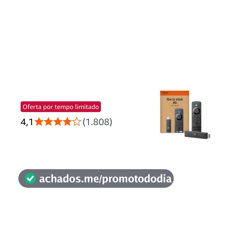 Amazon Fire TV Stick HD (modelo mais recente), Controle Remoto por Voz com Alexa, alimentado pela TV, com configuração simples e Acesso Antecipado à Alexa+