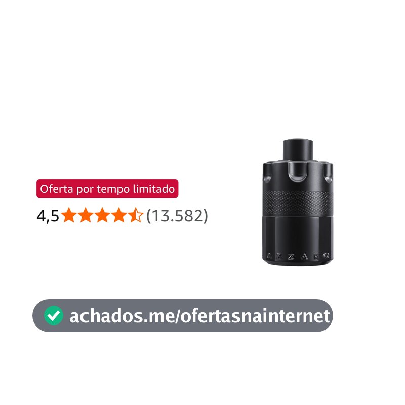 Azzaro, The Most Wanted Intense, Perfume Masculino, Fragrância Ambarada Amadeirada com Cardamomo e Toffee, Eau de Parfum com Longa Fixação, Ideal para noites frias