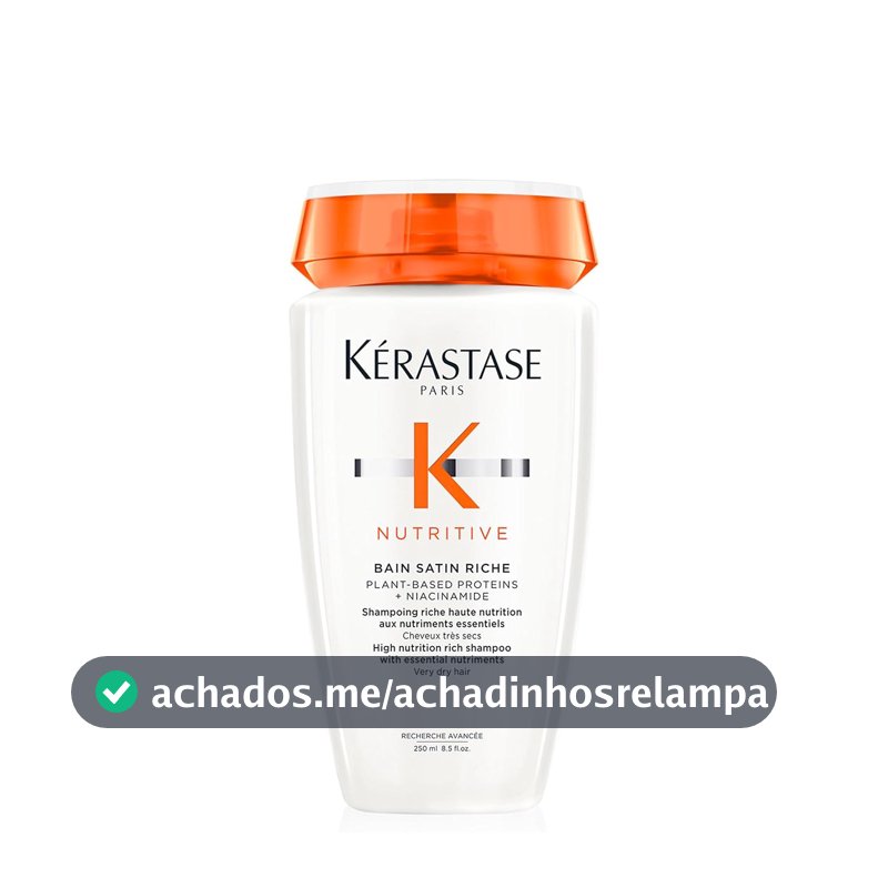 Kérastase Nutritive Bain Satin Riche Shampoo Nutritivo para Cabelos Finos e Médios, Secos e Ressecados, Nutrição Profunda com Ativos Anti-ressecamento 250ml