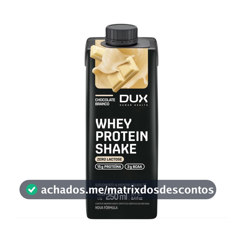 Bebida Proteica Dux Nutrition, Sabor Chocolate Branco, 250ml