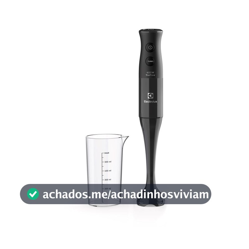 Mixer de mão Electrolux Preto 400W com Tecnologia TruFlow 1 velocidade função turbo EIB05 127V