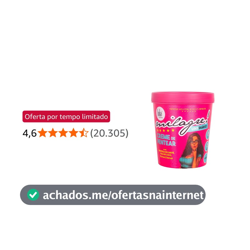 Milagre Creme para Pentear 450g , Lola Cosmetics