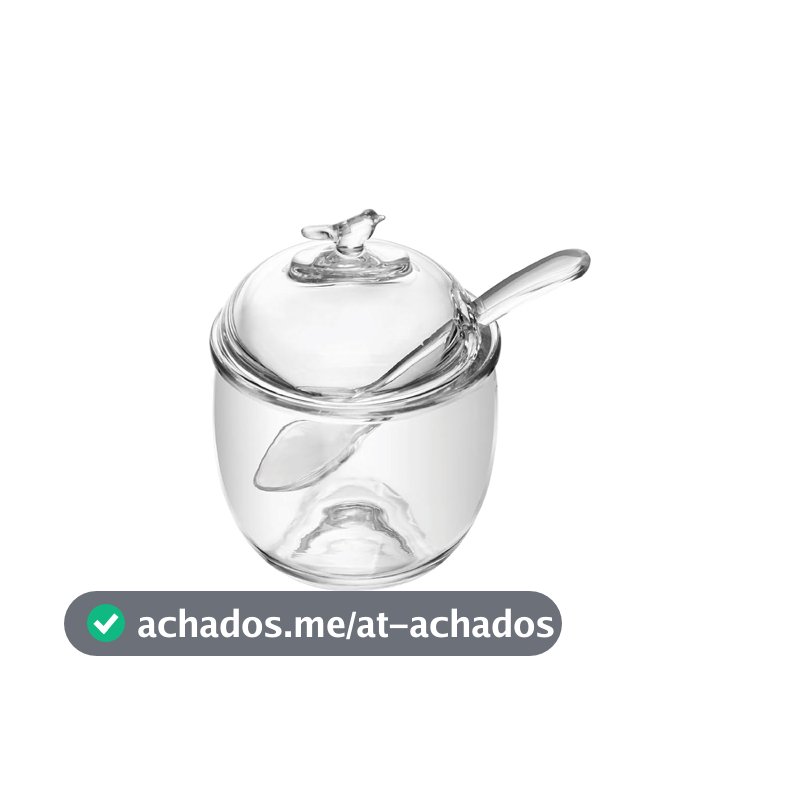 WOLFF - Açucareiro com Colher e Tampa Bird 150ml Cristal Ecológico