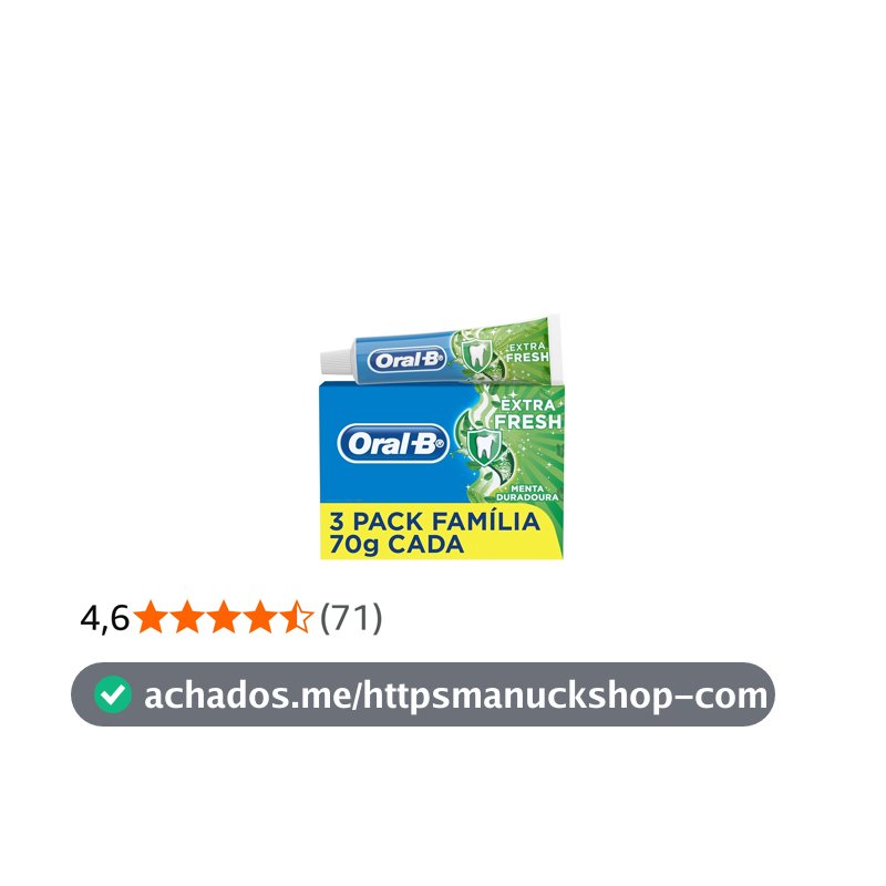 Oral-B Pasta de Dente Extra Fresh, 70g 3 Unidades