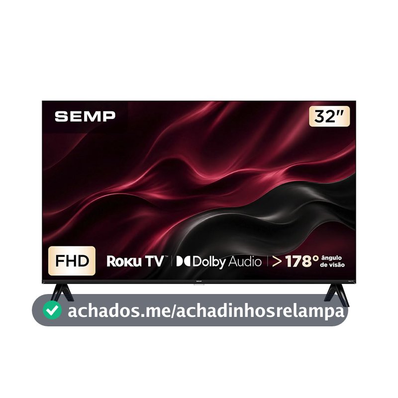 Smart TV Semp 32 Polegadas LED Full HD S42R Roku TV Wi-Fi Dolby Audio Brilho até 220 Nits 32S42R