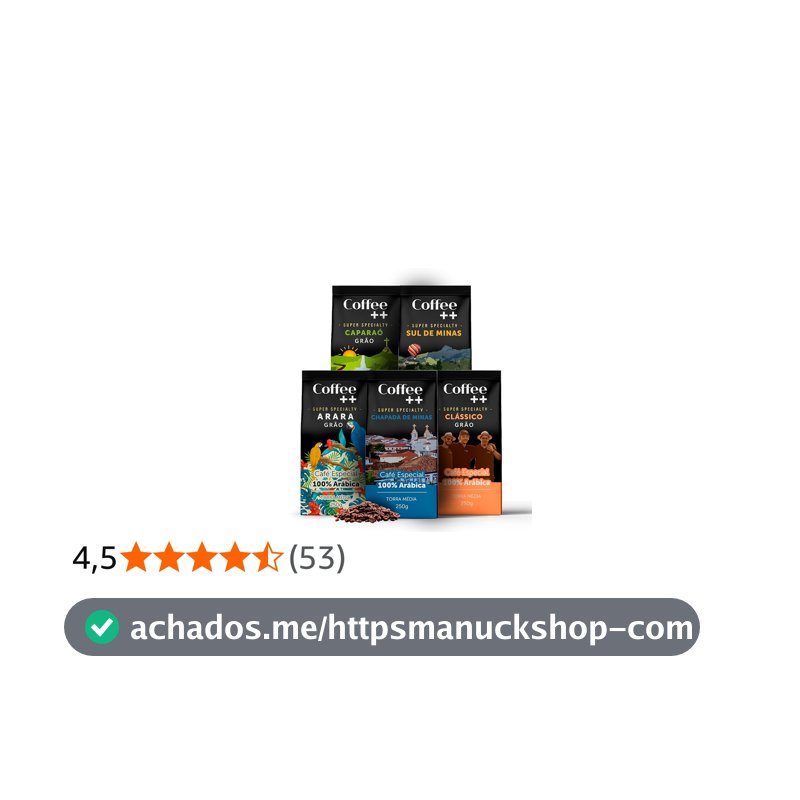 Kit 5 Pacotes Café Especial em Grãos Coffee Mais Variedades: Arara, Sul de Minas, Caparaó, Chapada de Minas e Clássico - 100% Arábica (5x250g)