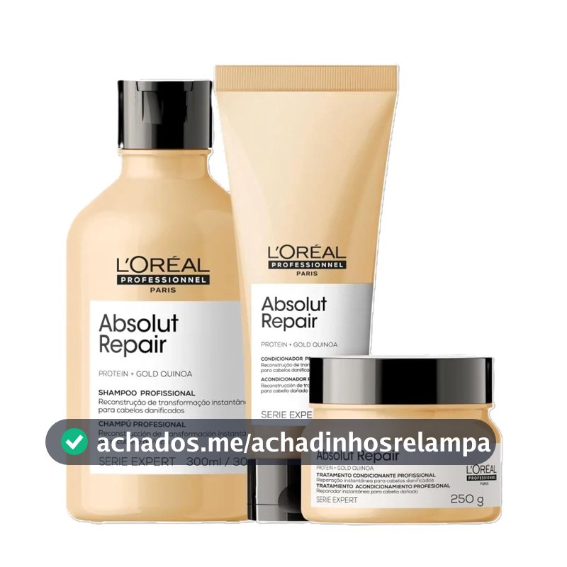 Kit L'Oréal Professionnel Serie Expert Absolut Repair Gold Quinoa Protein Hidra (3 Produtos)