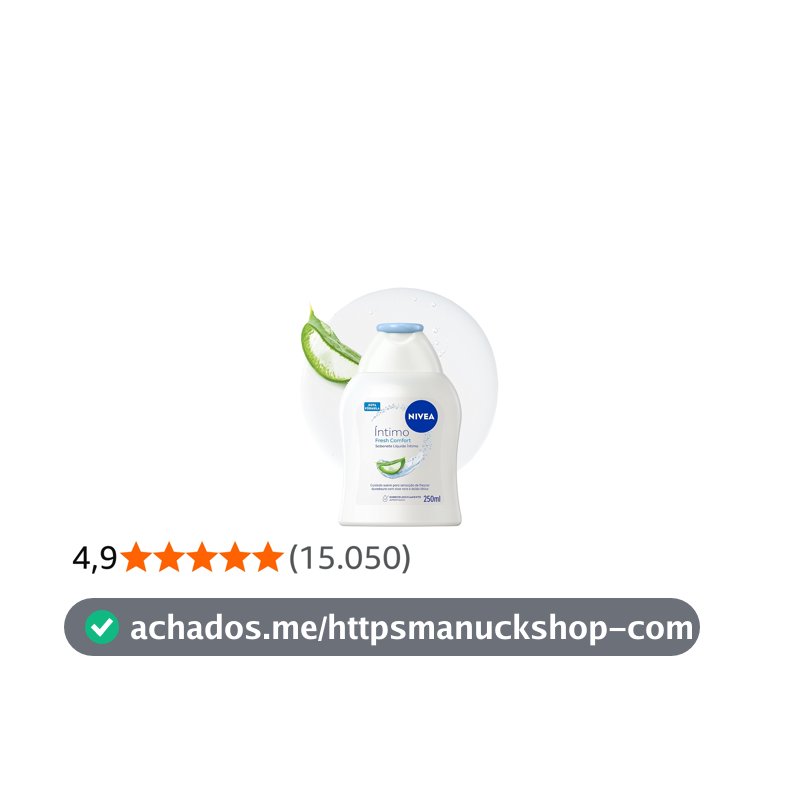 NIVEA Sabonete Líquido Íntimo Fresh Comfort 250ml, Limpeza Suave, Mantém pH Natural, Aloe Vera, Cuidado Refrescante, Uso Diário