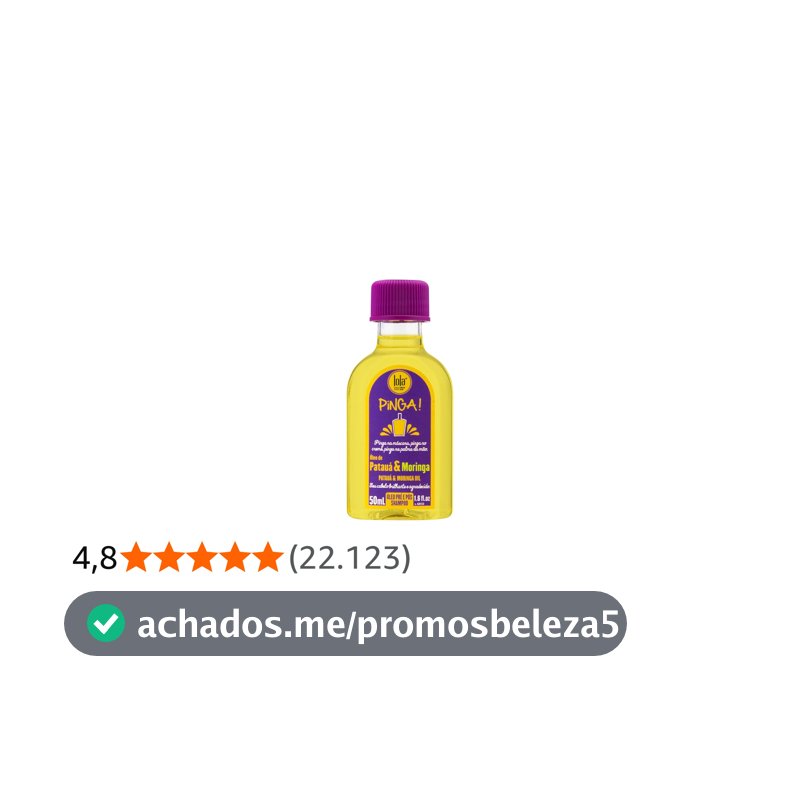Pinga Patuá e Moringa Óleo 50ml , Lola Cosmetics
