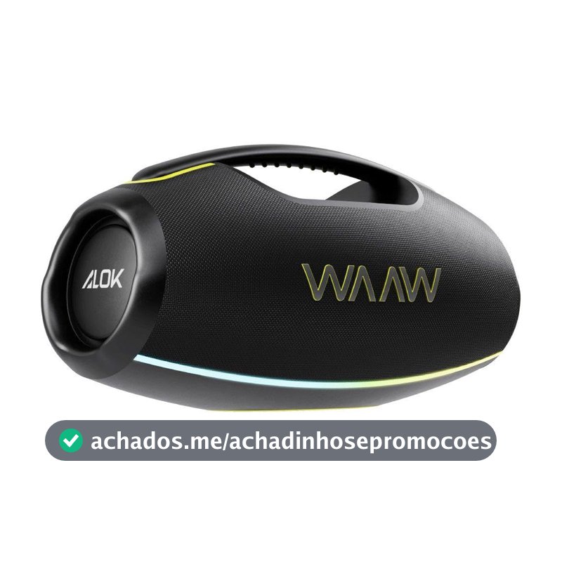 WAAW by ALOK Caixa de Som HYPERBOOM 1000 Bluetooth, À Prova D'Água, Até 12h de Autonomia, Tecnologia TWS, 180W RMS