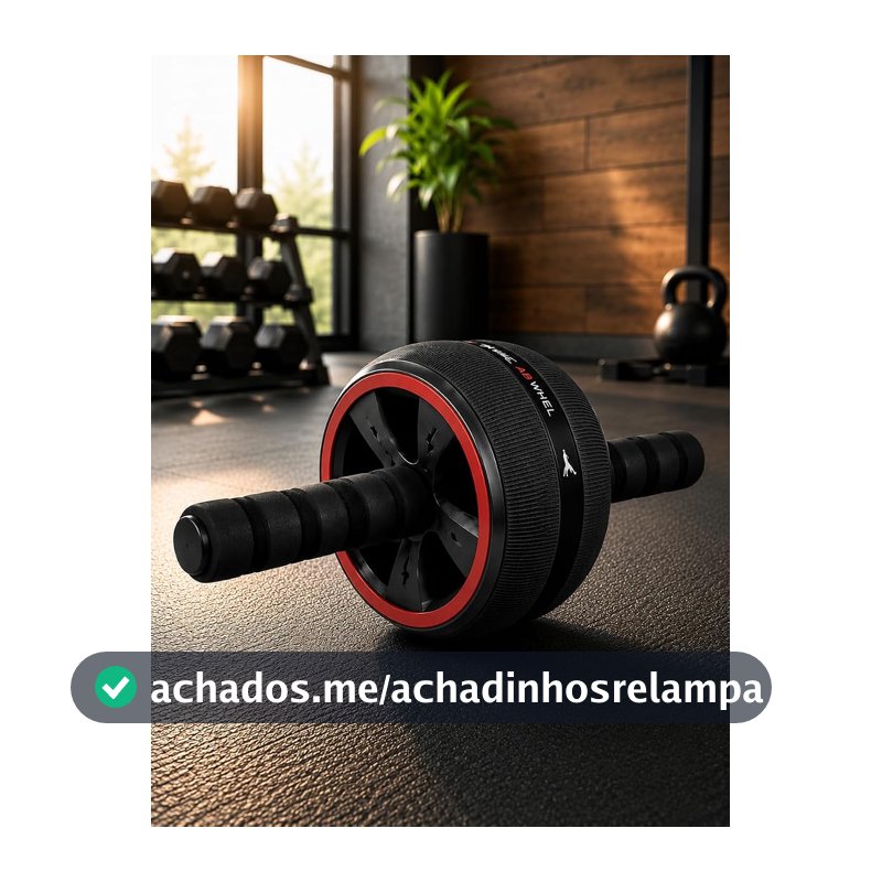 Roda Abdominal Dupla, AB Wheel, Antiderrapante, Rolo para Exercícios de Abdômen e Core, Treino Fitness em Casa ou Academia, Compacta e Resistente, Cores Sortidas