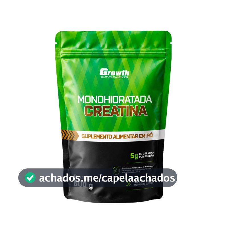 Growth Supplements - Creatina 500g Pouch Treino Musculação Dieta Alta Performance - Growth Supplements
