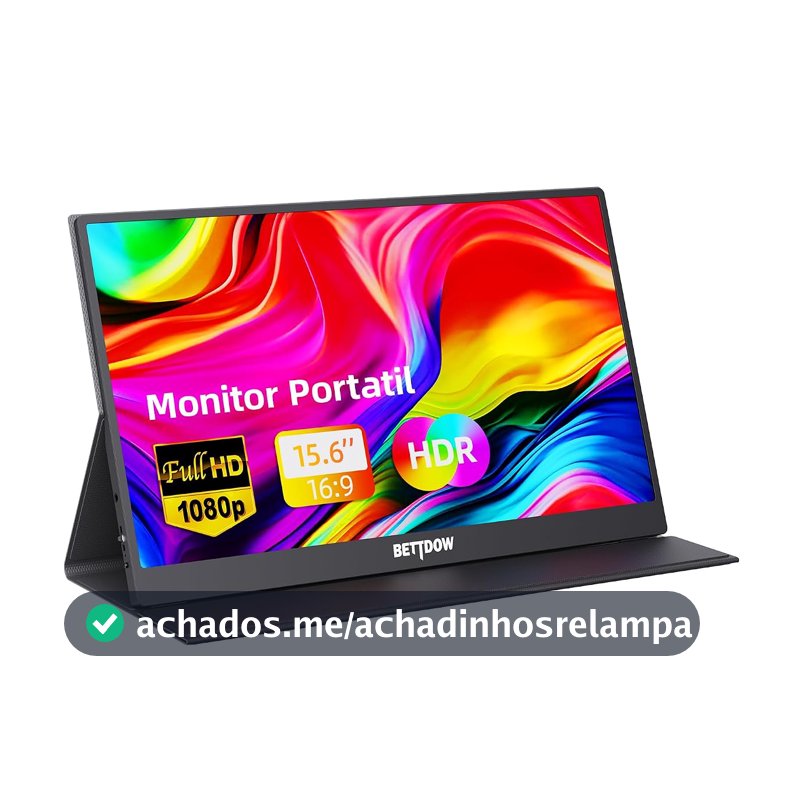 Bettdow Monitor Portatil 15,6'', FHD 1080P Monitor Portátil Conectado Com USB C Dupla/HDMI, IPS Extensor De Tela para Notebook com VESA e Funda Inteligente magnético, Plug and Play
