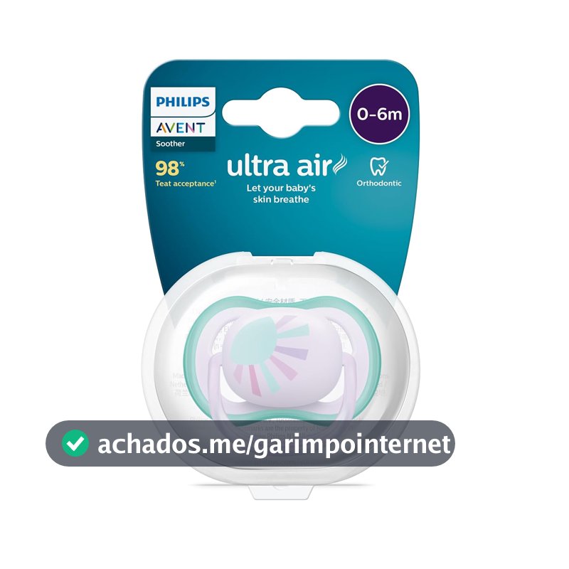Chupeta Ultra Air 0-6 Meses Philips Avent Recém Nascido Individual Decorada Rosa