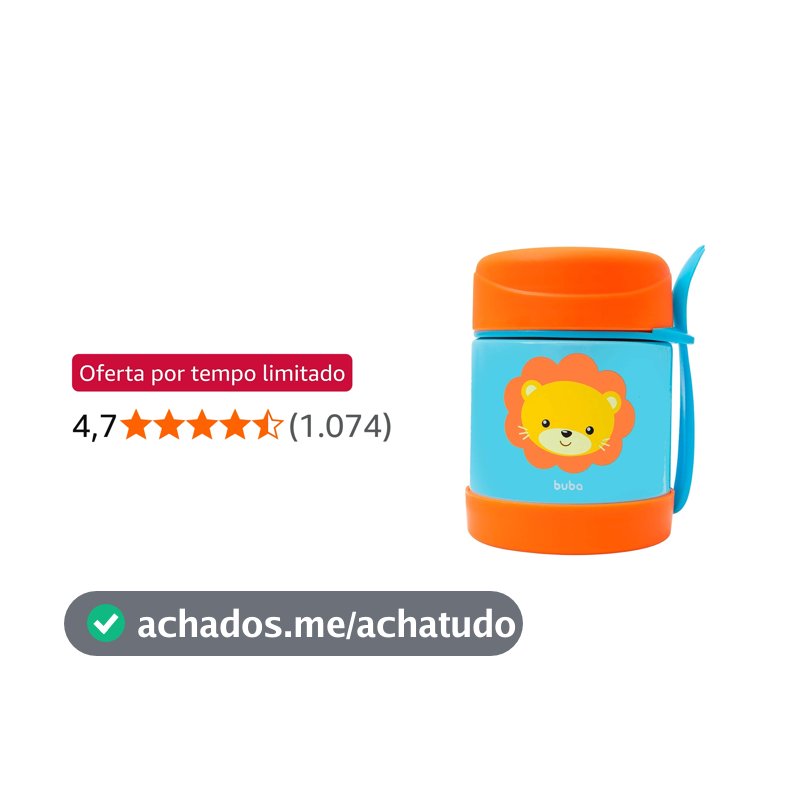 Buba Pote Termico Animal Fun - Leao Buba Colorido