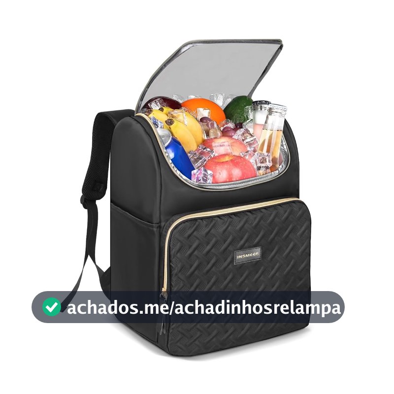 INSMEER Bolsa Térmica tipo Mochila Portátil 35 Latas, à Prova d’Água e Vazamentos, Cooler Térmico para Cerveja, Praia, Viagem, Piquenique e Camping