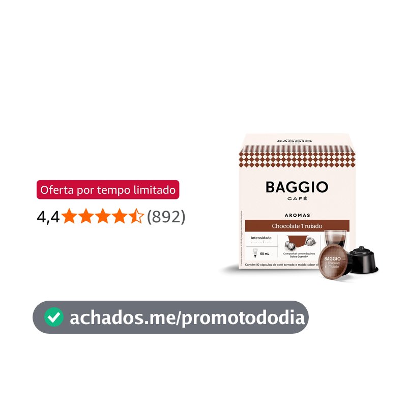Baggio Café Cápsulas De Café Aroma Chocolate Trufado Compatível Com Máquinas Dolce Gusto Contém 10 Cápsulas
