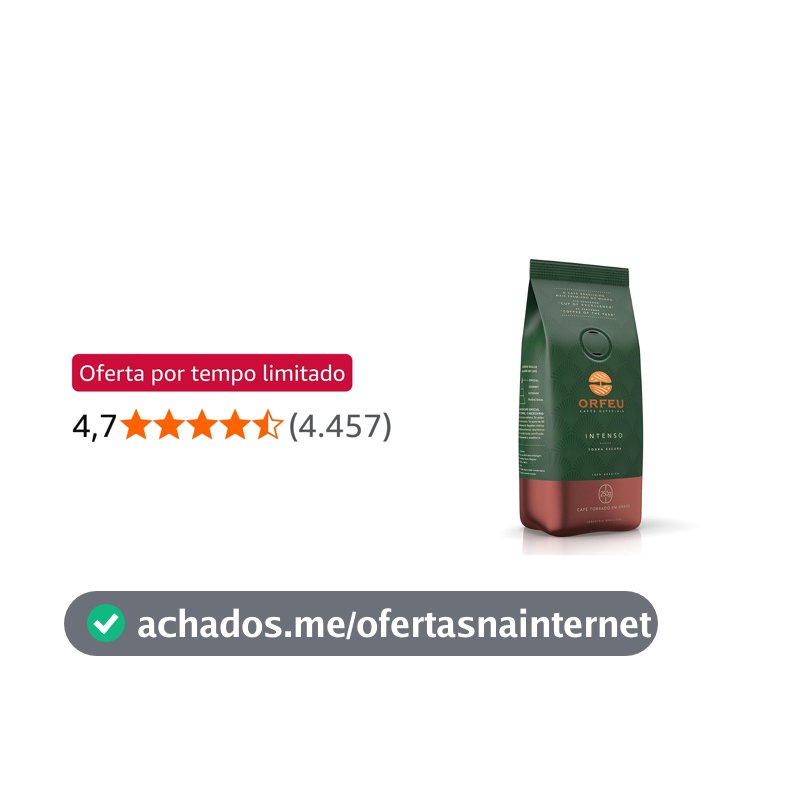 Orfeu Café Intenso em Grãos, 100% Arabica, Torra Escura, 250g