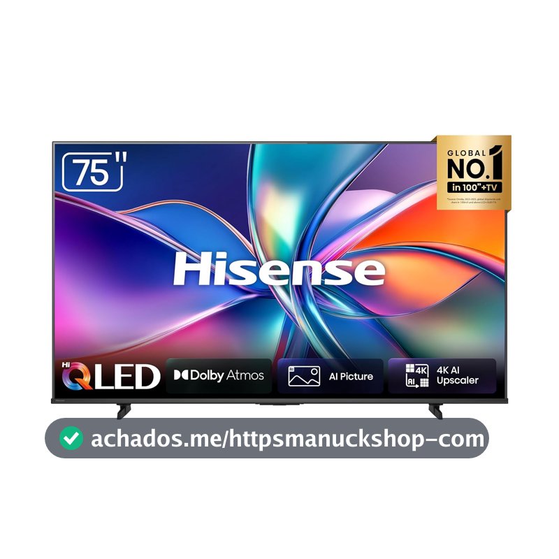 Hisense Smart TV UHD 4K Hi-QLED 75" Polegadas 75Q6QV com HDR10+, Dolby Atmos, Sports Mode, Game Mode Plus e Compatível com Alexa