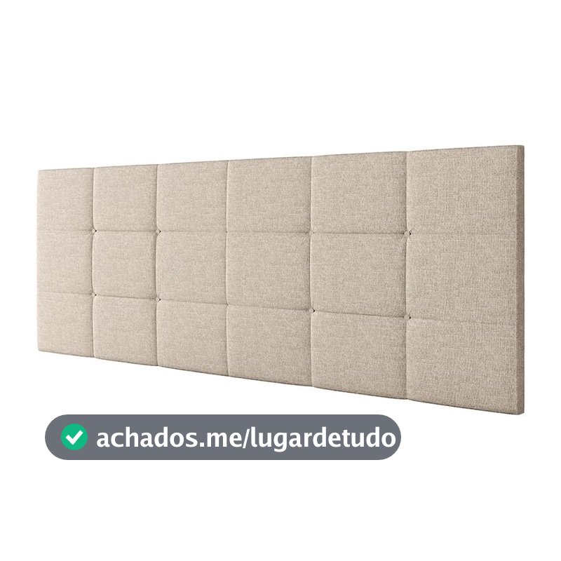 Cabeceira Estofada Suspensa Bia 1.40 Cama Box Casal Decoração Quarto Casal Móveis (Bege Linho)