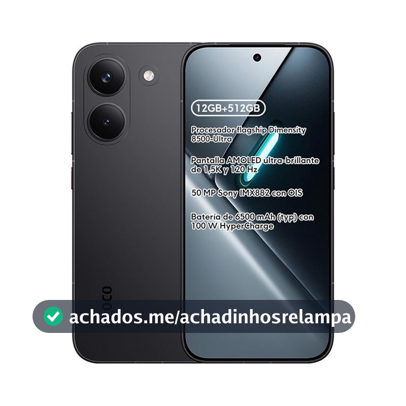 Smartphone Xiaomi Poco X8 Pro, Preto, 512GB, 12GB RAM GLOBAL COM NFC