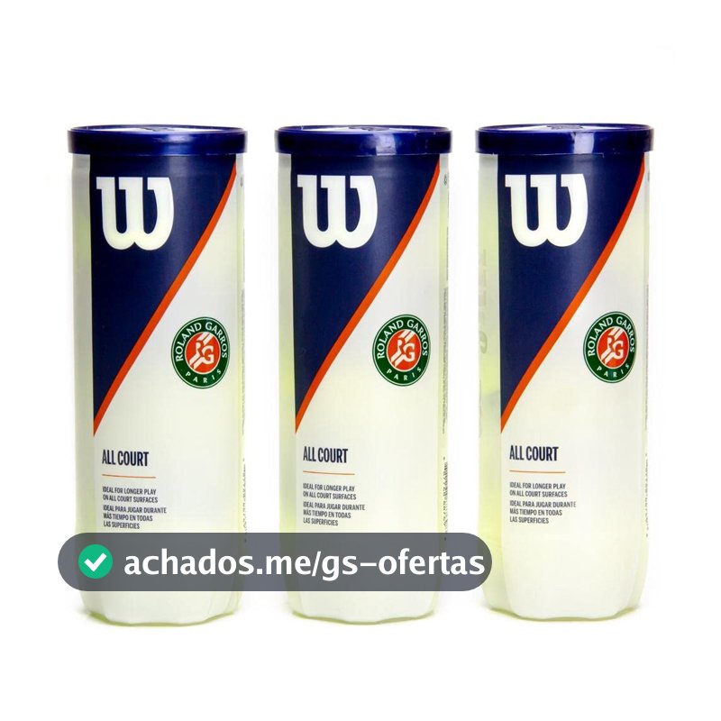 Bola de Tênis Wilson Roland Garros All Court - Pack com 3 Tubos