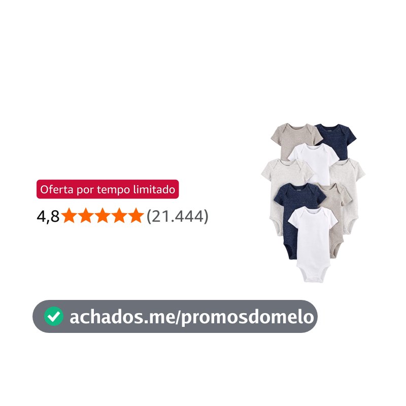 Body Pacote com 8 bodies de manga curta Simple Joys by Carter'sUnisex Bebê
