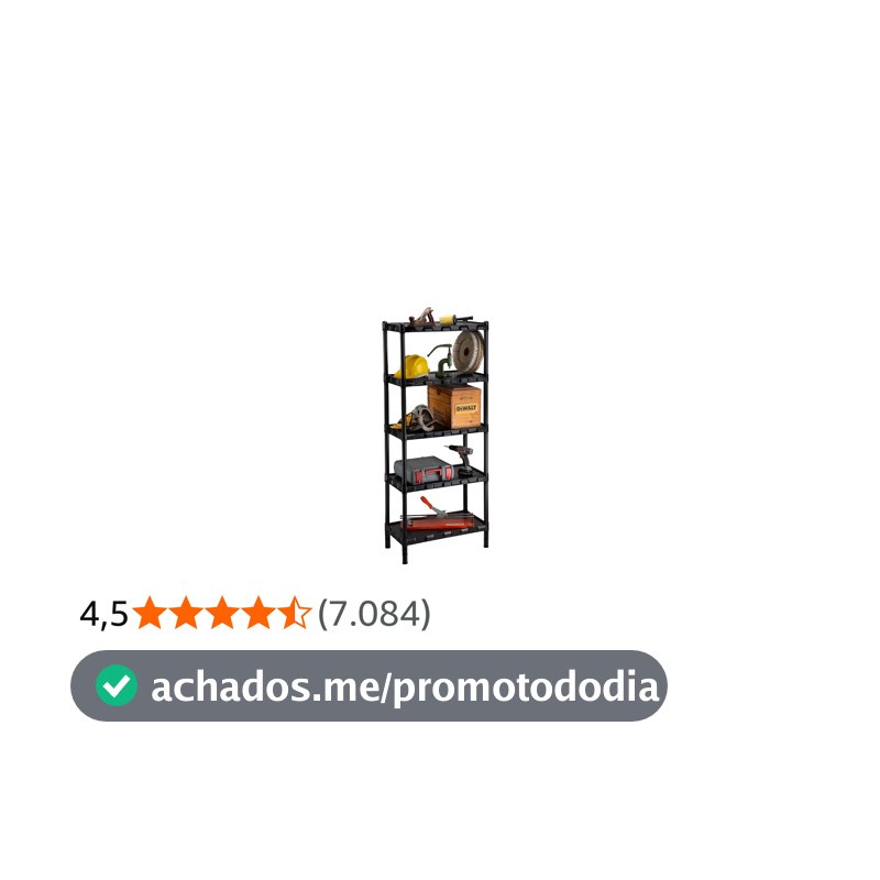 Estante Plástica Preta 5 Prateleiras Agraplast 872