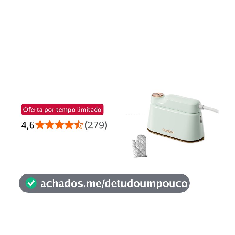 Ferro de Passar a Vapor e a Seco 1200w Elétrico Portátil Aquecimento Rápido Cerâmico Engomadoria Dupla 110V - Gaabor