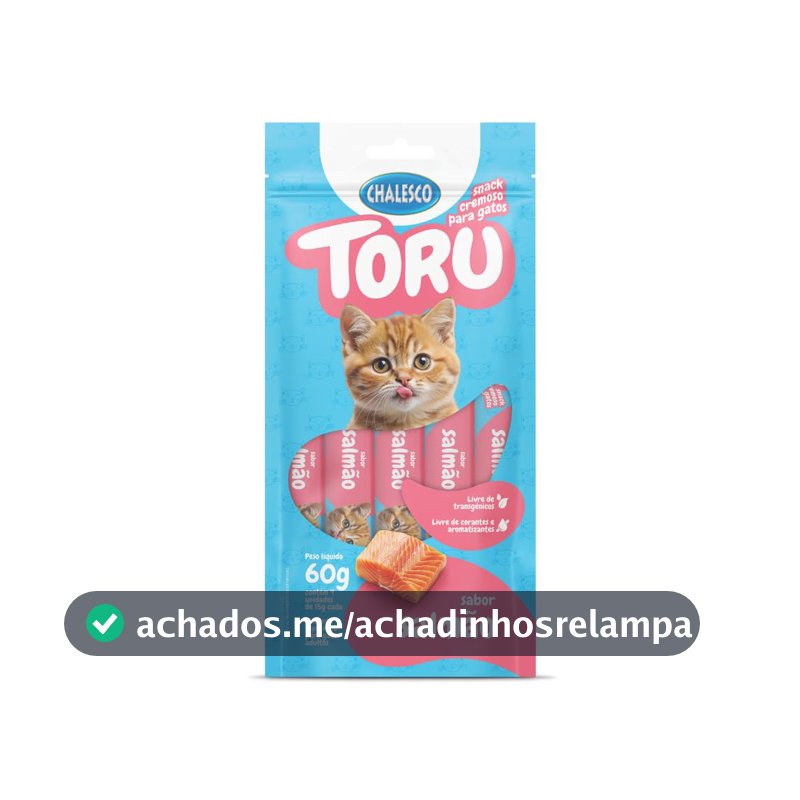 Toru Chalesco Snack Cremoso de Salmão 60g para Gatos – Petisco Natural Com Sabor Irresistível