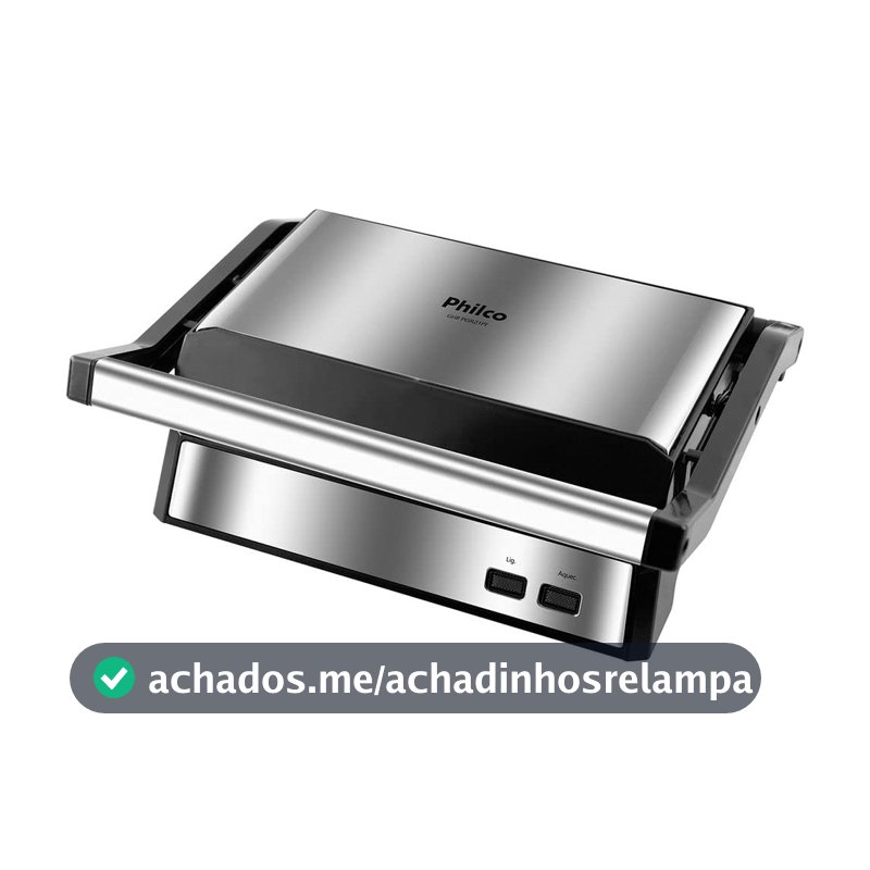 Philco Grill e Sanduicheira 2 em 1 Inox PGR21PI 220V Moderno