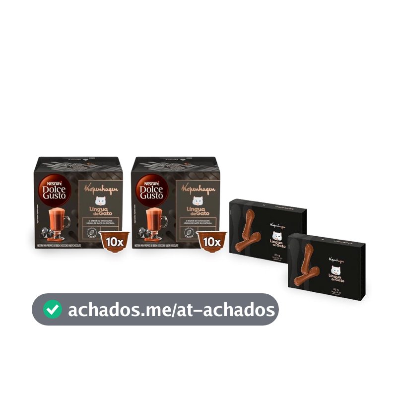 Kit Kopenhagen Dolce Gusto, 2 NDG Língua de Gato e 2 Barras, 85g