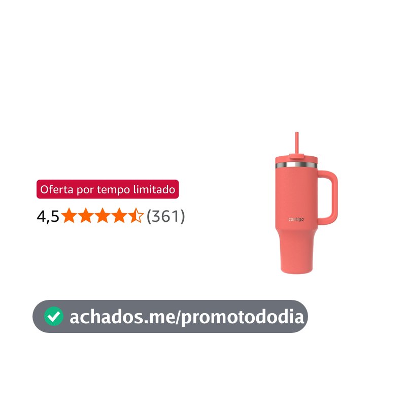 Copo Térmico com Canudo Streeterville 1,18L - Coral