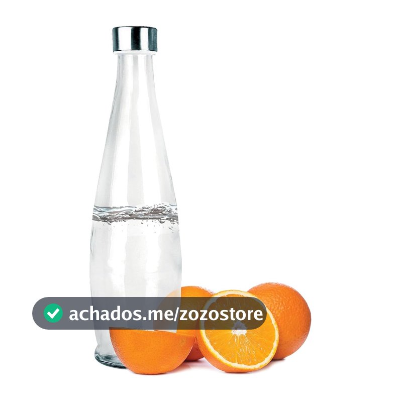 Garrafa para Água em Vidro com Tampa Inox 1L – Hermética e Fácil Limpeza