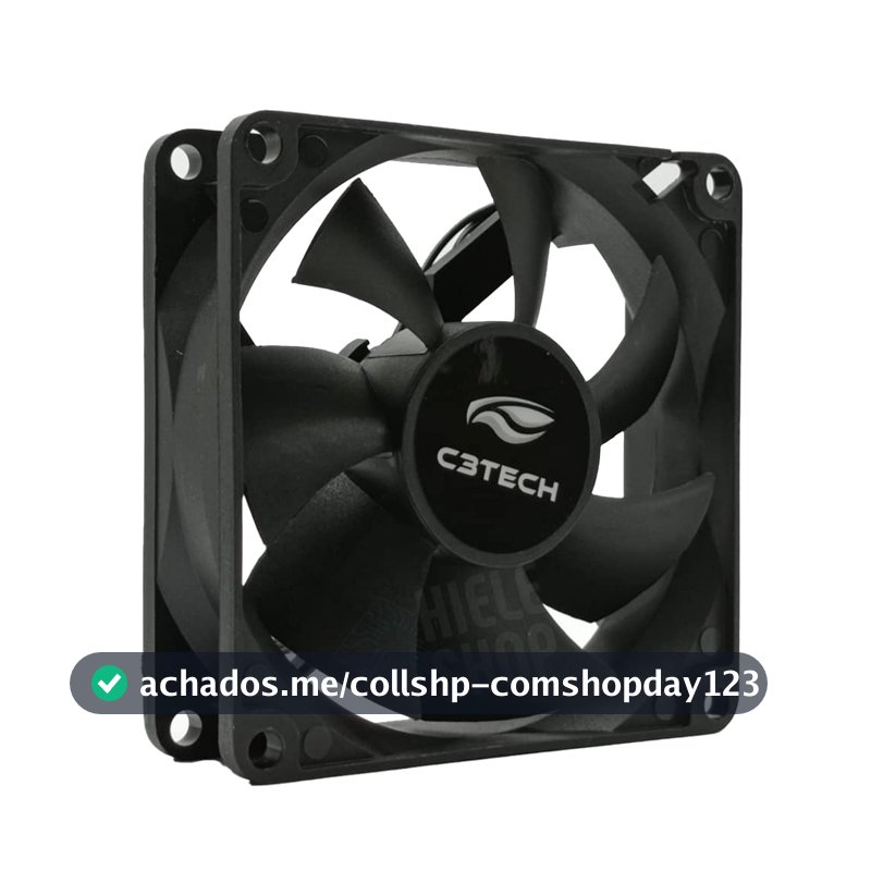 Cooler Fan C3Tech F7-50BK 8cm para Gabinete Rolamento FDB Preto