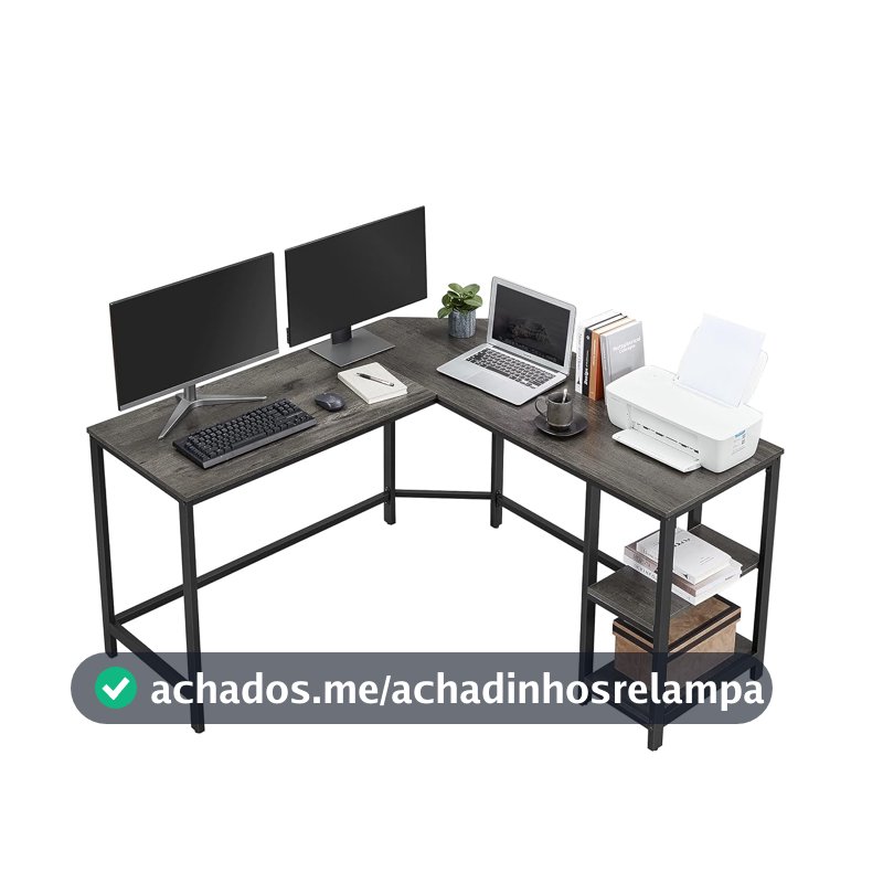 VASAGLE Mesa LWD072B04, cinza carvão + preto