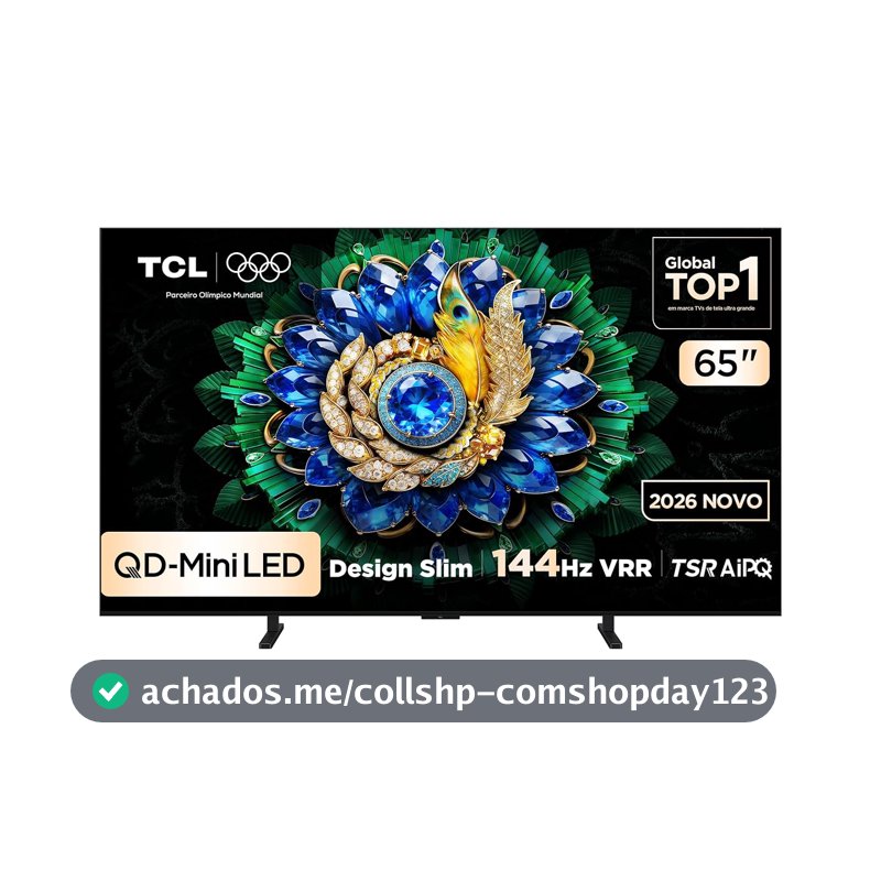 Smart TV TCL 65 Polegadas QD-Mini LED 4K A400M WiFi Bluetooth Google TV HDR10+ 144 Hz VRR 65A400M