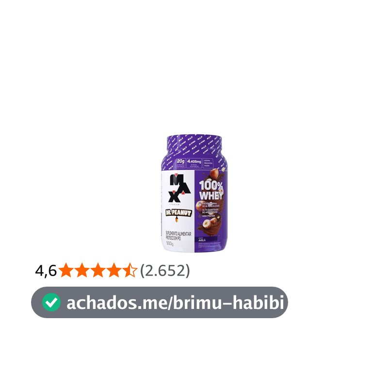 100% Whey Max Titanium x Dr. Peanut (900g), Sabor Avelã