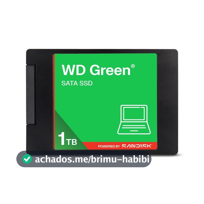 Western Digital WD Verde SATA 1TB, até 545 MB/s, 2,5 polegadas/7 mm, garantia 3Y, unidade de estado sólido interna (SSD) (WDS100T5G0A-00CPT0)