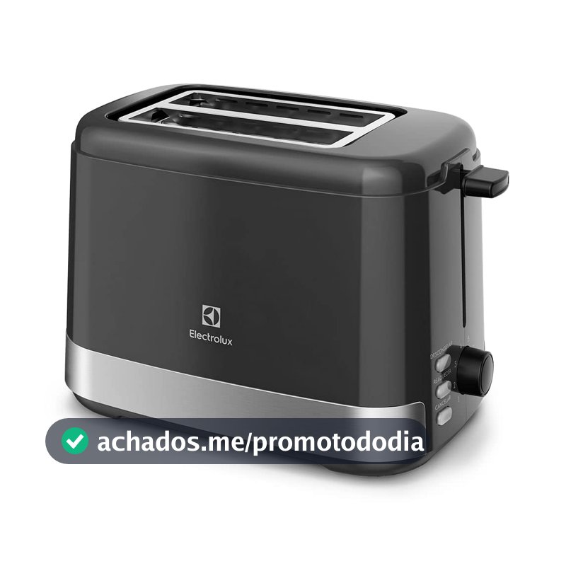 Torradeira tostador Electrolux 8 niveis de tostagem função descongelar reaquecer bandeja coletora migalhas botões luminosos ETS10 preto 127v