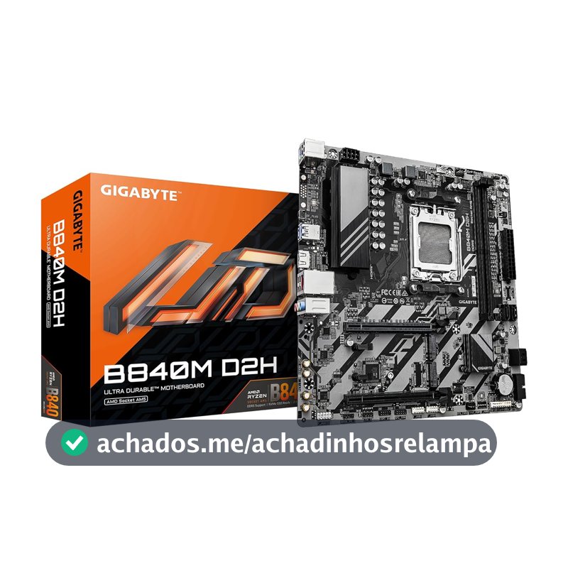 Placa Mãe Gigabyte B840M D2H (AM5/2xDDR5/HDMI/USB 3.2/M.2)