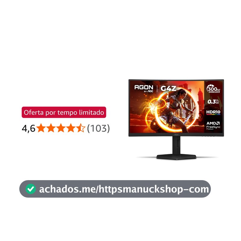 Monitor Gamer Curvo AOC AGON G4Z 27" 300Hz 0,3ms HDR10 Base Ajustável C27G4Z/P