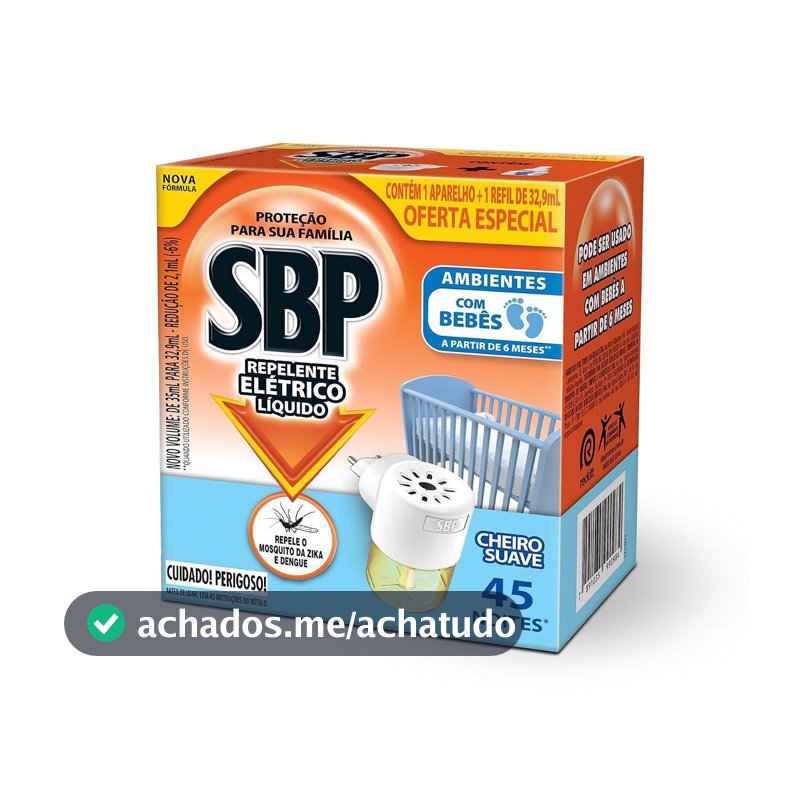 Repelente Elétrico Líquido SBP, 45 Noites, 35ml