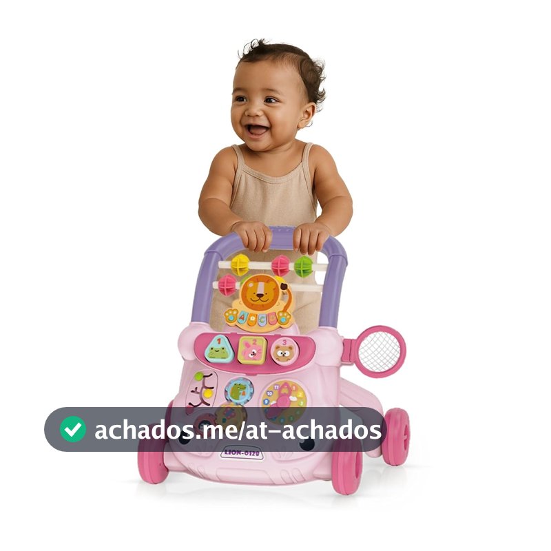 Andador Infantil Didático Musical Educativo Interativo com Reservatório de Água (Rosa)