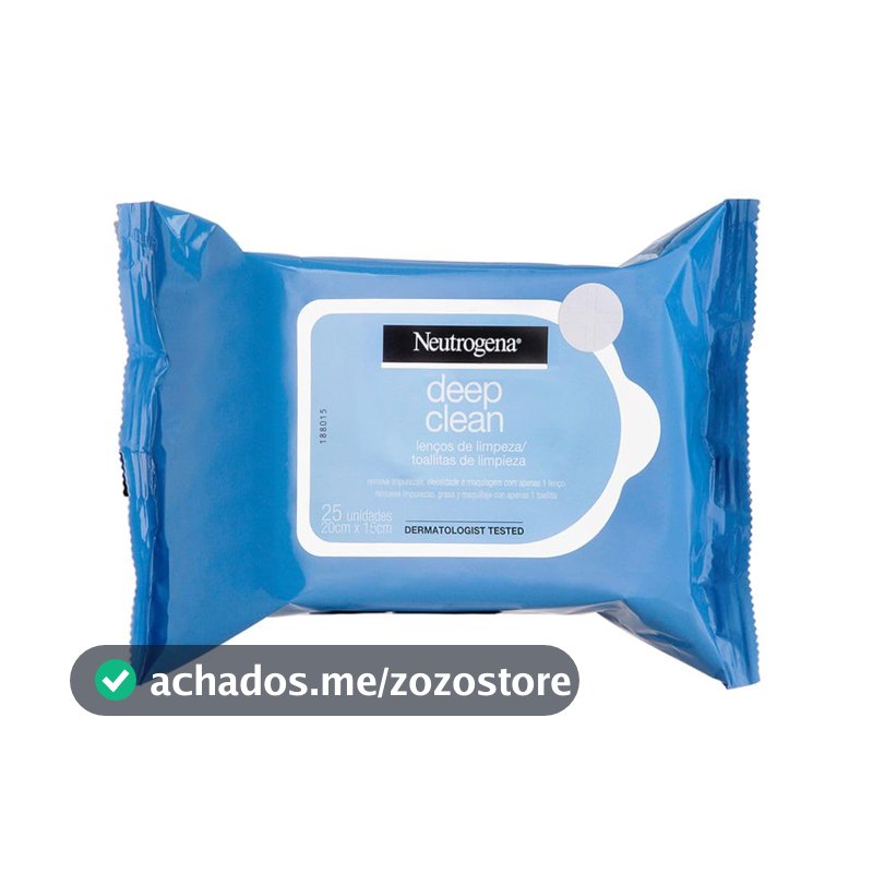 Lenços Demaquilantes Neutrogena Deep Clean, Hipoalergênicos, 25 Unidades