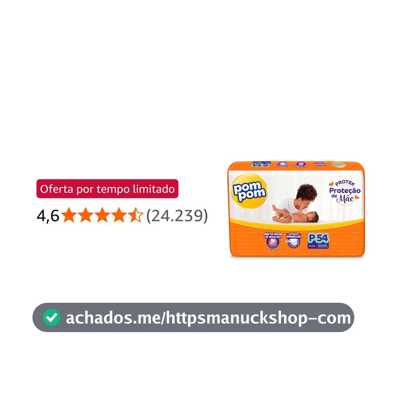 Fralda Pom Pom Protek Proteção de Mãe Mega P 54 Unidades