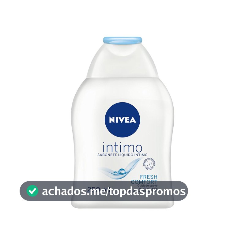 NIVEA Sabonete Líquido Íntimo Fresh Comfort 250ml, Limpeza Suave, Mantém pH Natural, Aloe Vera, Cuidado Refrescante, Uso Diário
