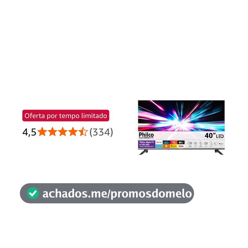 Smart TV 40" Philco Roku TV HDR10 Dolby Áudio P40CRA