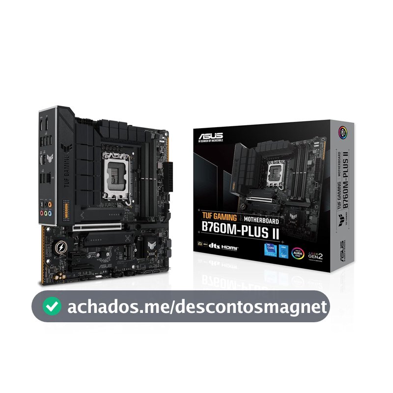 Placa Mãe Asus TUF Gaming B760M-PLUS II, Chipset B760, Intel LGA 1700, mATX, DDR5, 90MB1HD0-M0EAY0